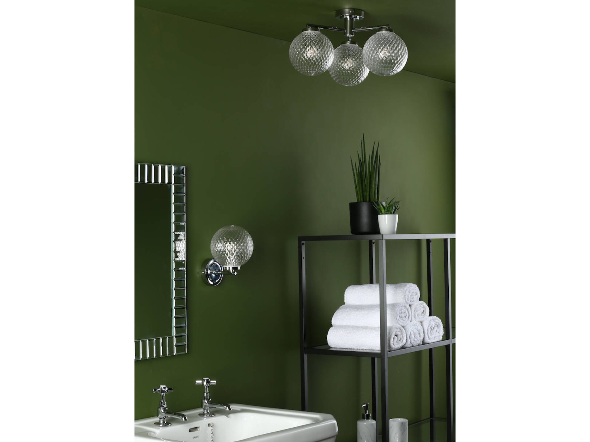 Wayne Bathroom 3 Light Semi Flush design 