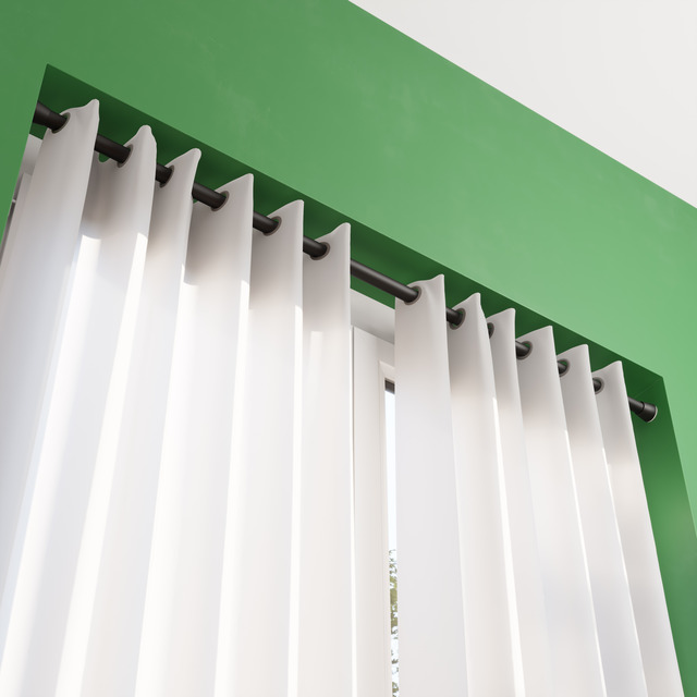 Curtain pole holding up blinds