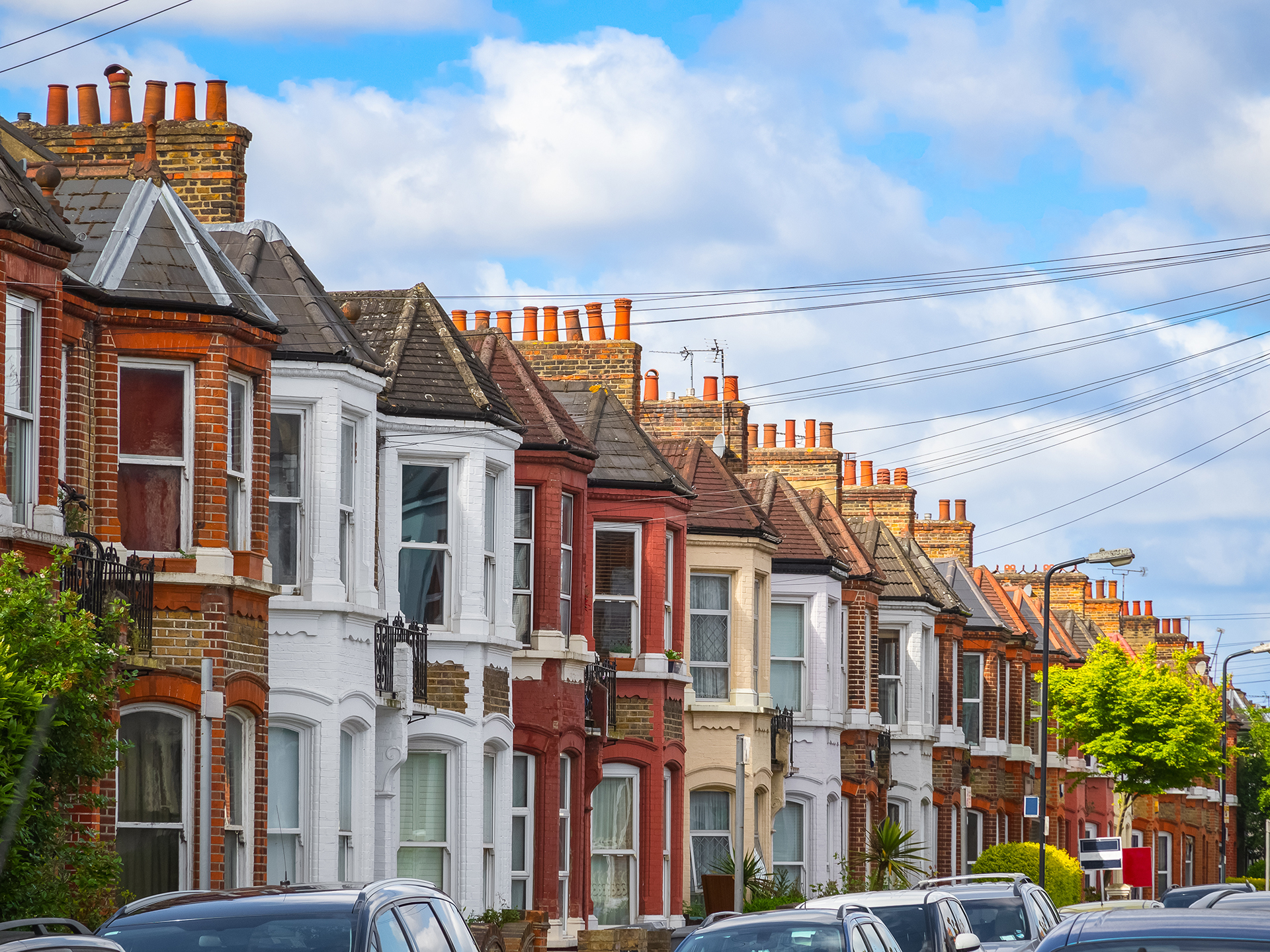 Typical British Victorian terraced houses around Kensal Rise in London