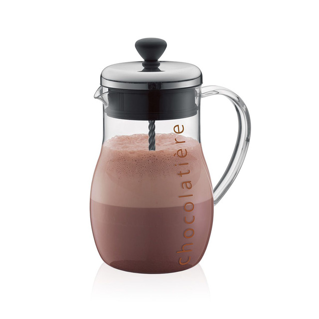 Chocolatier jug on white background
