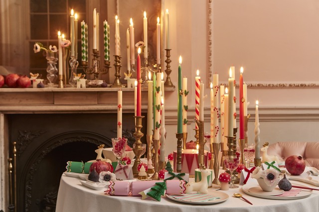 Brightly coloured festive tablescape