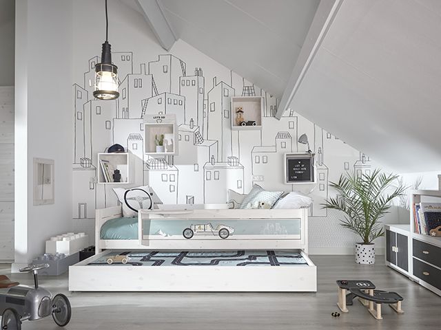cuckooland kids bedroom with racecar design - good homes
