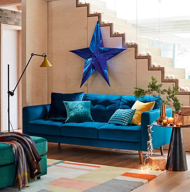 dfs modern christmas deorating ideas for living room - goodhomesmagazine.com