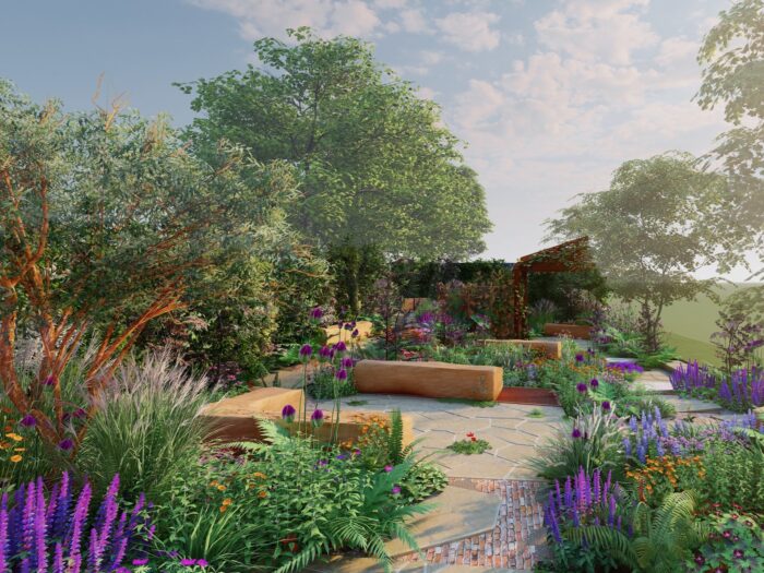 Front view of The Octavia Hill Garden by Blue Diamond with the National Trust