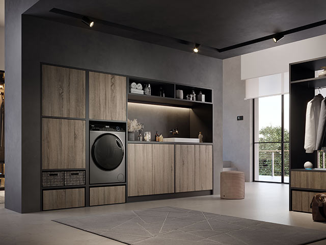 Washing machines built in utility room