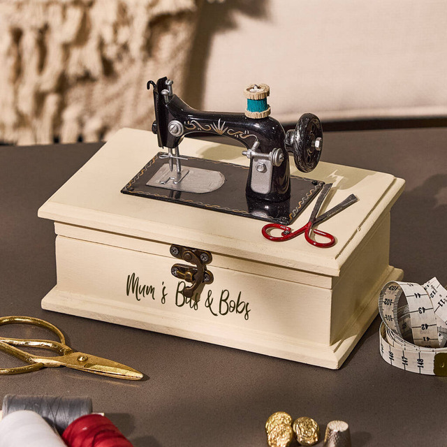Personalised sewing machine craft box