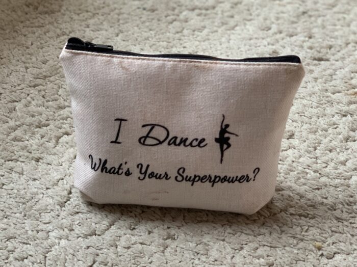 white fabric pencil case