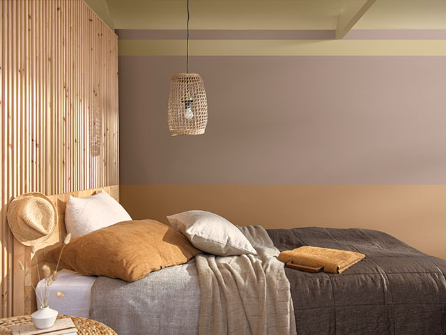 The raw colour palette on the walls in soothing tones