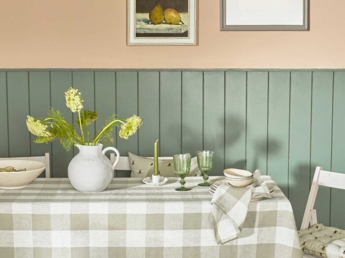 A tablecloth is one of the most classic gingham decorating ideas