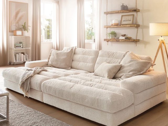Low white sofa