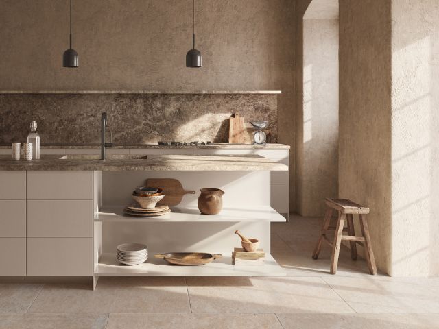 Travertine kitchen