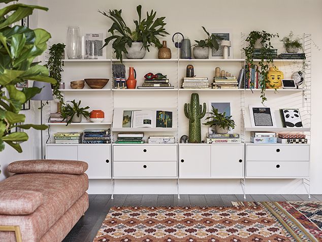 white modular shelf system