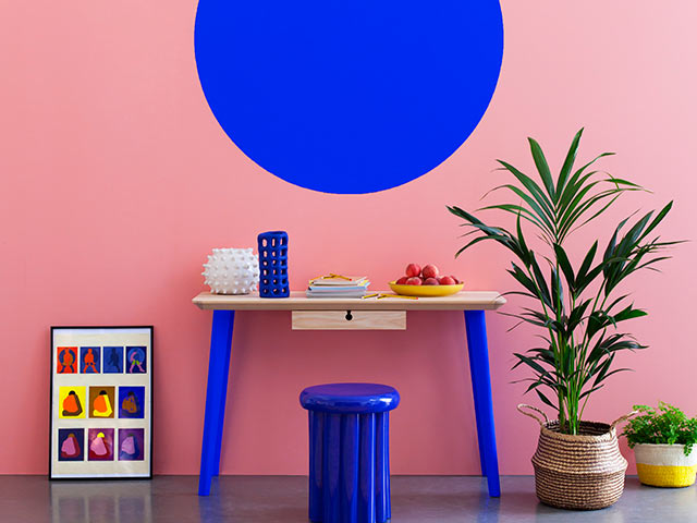 Pink and blue colour combination